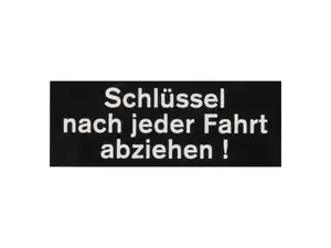 Aufkleber Cockpit «Zündschlüssel abziehen» | Hercules Prima, Optima Aufkleber Cockpit «Zündschlüssel abziehen» | Hercules Prima, Optima