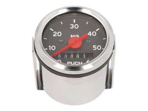 Tacho 60 km/h Ø 48 mm (schwarzes Ziffernblatt) «PUCH» | Puch Tacho 60 km/h Ø 48 mm (schwarzes Ziffernblatt) «PUCH» | Puch