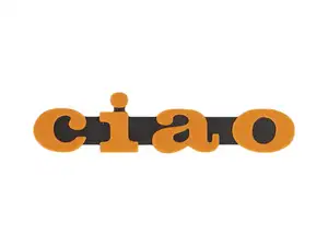 Emblem «ciao» Kunststoff 3D orange / schwarz Emblem «ciao» Kunststoff 3D orange / schwarz