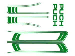 Adhesive set tank & frame green (1A quality) Foil plot | Puch Maxi S Adhesive set tank & frame green (1A quality) Foil plot | Puch Maxi S