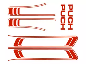 Klebersatz Tank & Rahmen rot (1A-Qualität) Folienplot | Puch Maxi S Klebersatz Tank & Rahmen rot (1A-Qualität) Folienplot | Puch Maxi S