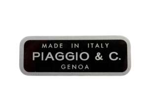 swiing® revival Aufkleber «Made in Italy Piaggio & C. Genoa» schwarz 55 x 20 mm | Piaggio swiing® revival Aufkleber «Made in Italy Piaggio & C. Genoa» schwarz 55 x 20 mm | Piaggio