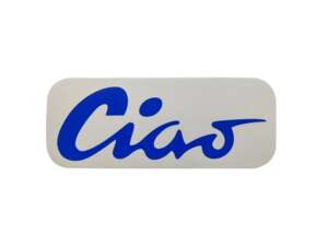 Aufkleber Tank «Ciao» blau 70 x 28 mm | Piaggio Ciao P, C9 Aufkleber Tank «Ciao» blau 70 x 28 mm | Piaggio Ciao P, C9