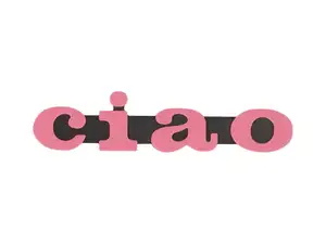 Emblem «ciao» Kunststoff 3D pink / schwarz Emblem «ciao» Kunststoff 3D pink / schwarz