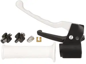 Domino brake lever set polygonal "original" white NOS | Piaggio Ciao PX, SI, Bravo Domino brake lever set polygonal "original" white NOS | Piaggio Ciao PX, SI, Bravo