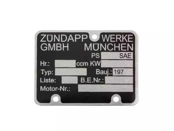 Engine plate 60s - years | Zündapp | mofakult